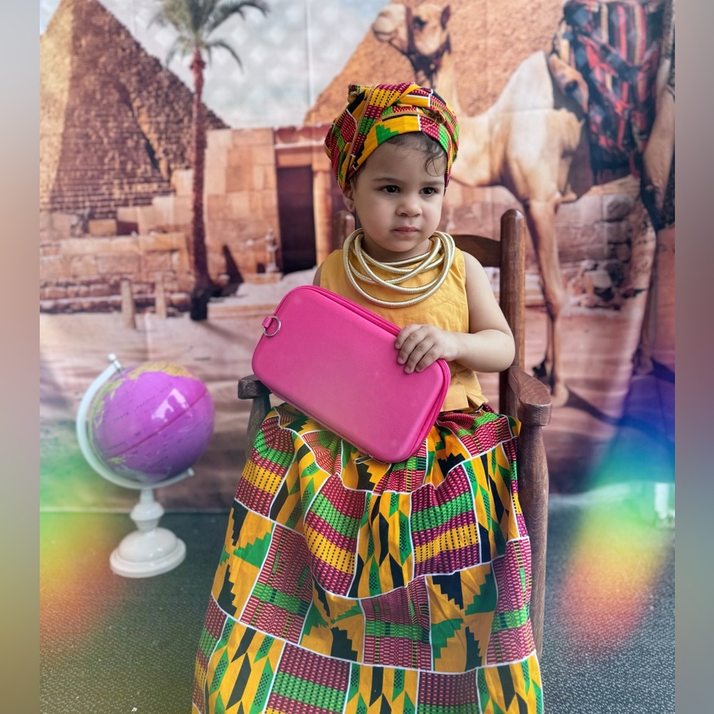 Ankara Dashiki baby dress and turbant size 3-4 yrs.